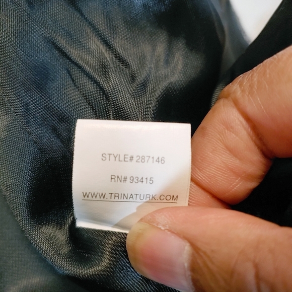 Trina Turk Wool Blend Contrast Trim Suit Sz S Work Winter Contemporary Office - Picture 5 of 16